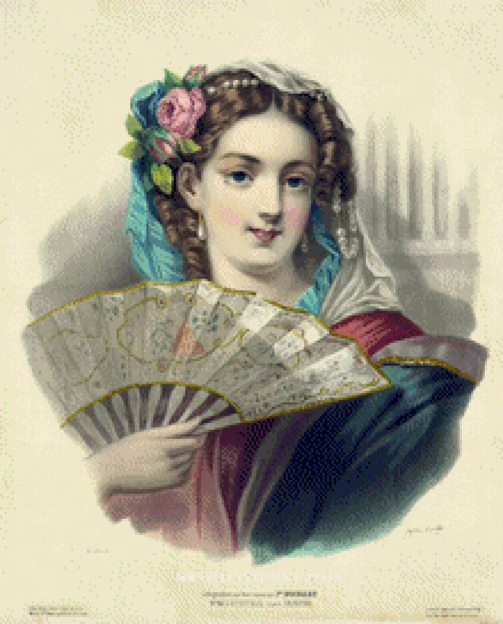 Дама с веером - предпросмотр