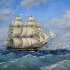 Схема вышивки «по морям, по волнам»