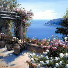 Схема вышивки «Цветы у моря»