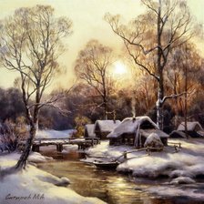 Схема вышивки «зимний день»