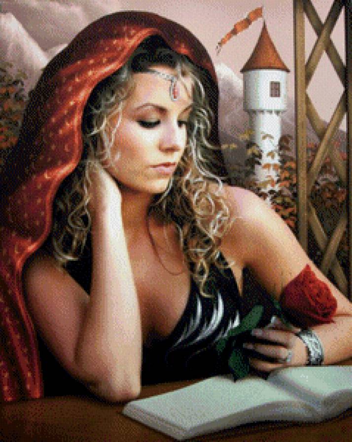 Девушка средневековья - девушка, красавица, дама - предпросмотр