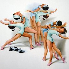 Схема вышивки «Балет с котенком»