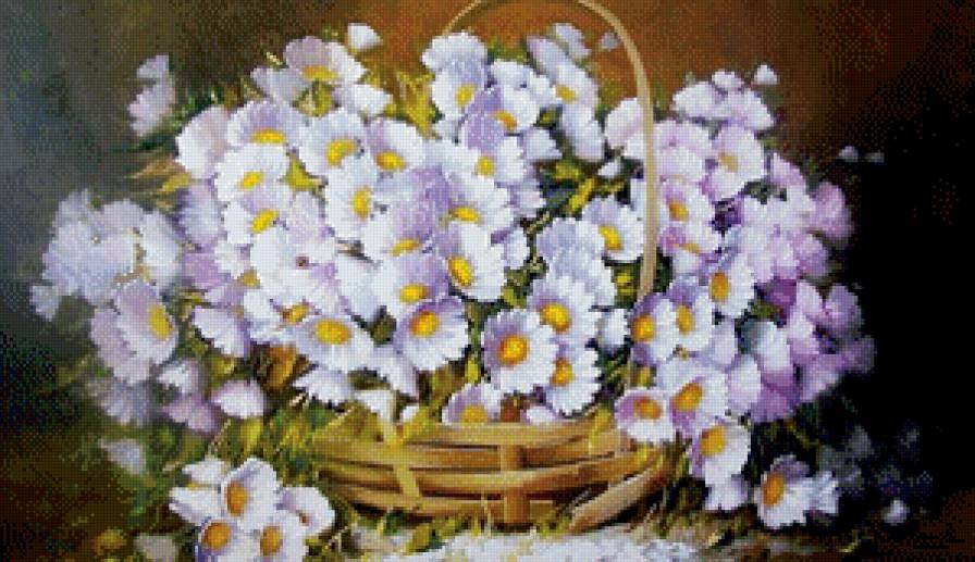 Ромашки - ромашки, цветы, корзина - предпросмотр