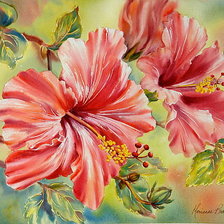 красные цветы