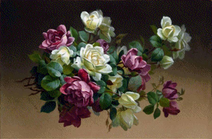 букет с розами - картина, житвопись, цветы, розы, букет - предпросмотр