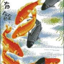 Схема вышивки «панно 9карпов»