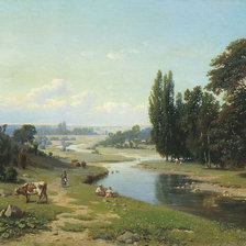 Схема вышивки «пастбище у реки»