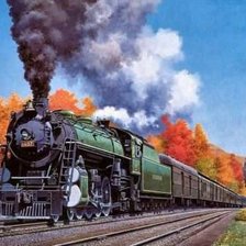 Схема вышивки «старый поезд»