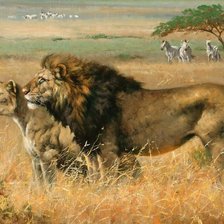 Схема вышивки «Львы»