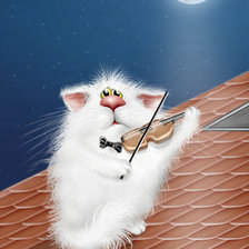 Схема вышивки «Кот на крыше»