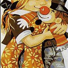 Схема вышивки «гаврош с клоуном»