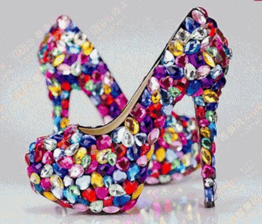 разноцветные туфельки - картина - предпросмотр