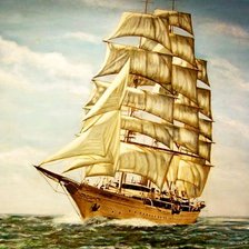 Схема вышивки «парусник»