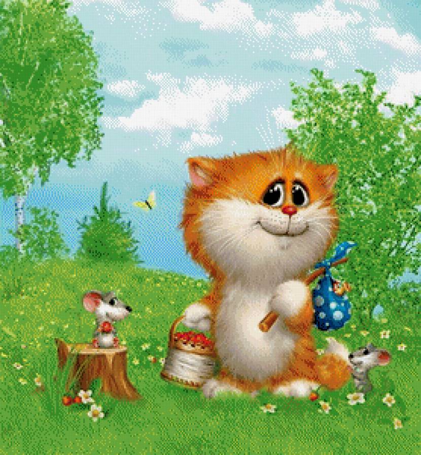 №638234 - кот, друзья, детям, мыши - предпросмотр