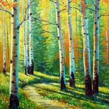 Схема вышивки «Берёзы»