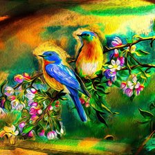 Схема вышивки «Птицы»