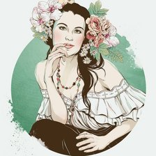 Схема вышивки «Девушка в цветах»