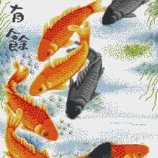 Схема вышивки «Карпы благополучия»