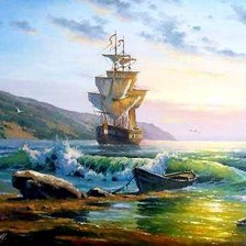 Схема вышивки «морской закат»