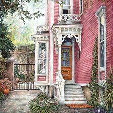 Схема вышивки «уютный дворик»