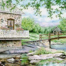 Схема вышивки «дачный домик»