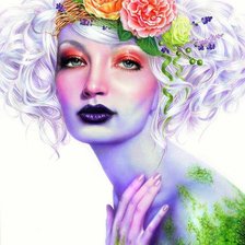 Схема вышивки «девушка весна»