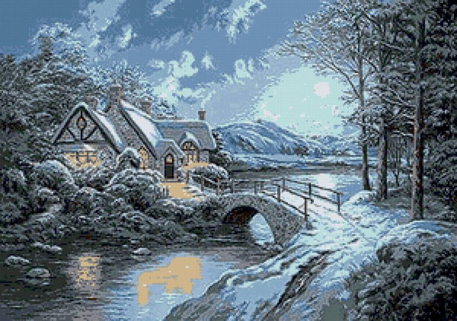 зимний домик - природа, лес, дом - предпросмотр