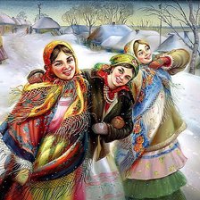 Схема вышивки «Три подружки»