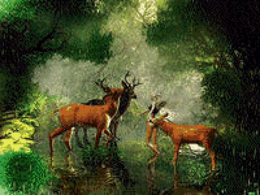 олени - природа, прогулка, лес - предпросмотр