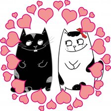 Схема вышивки «Пдушка "Коты"»