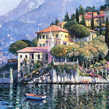 Схема вышивки «городок у моря»