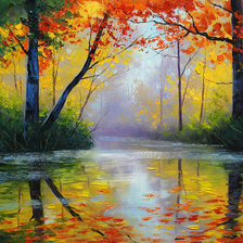 Схема вышивки «осенний пейзаж»