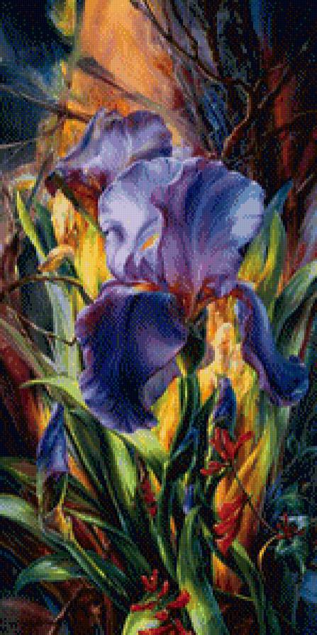 ирис - цветы, живопись, ирис - предпросмотр