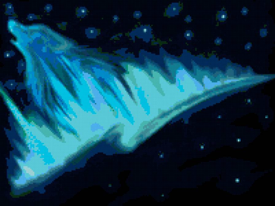 северное сияние - волк, северное сияние - предпросмотр