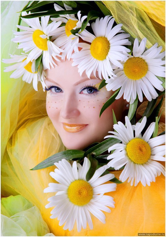 РОМАШКОВОЕ ЧУДО - девушка, цветы - оригинал