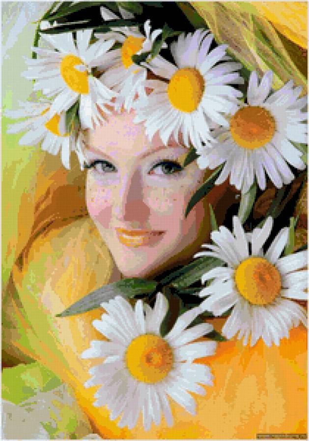 РОМАШКОВОЕ ЧУДО - девушка, цветы - предпросмотр