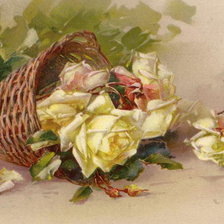 Схема вышивки «розы в корзине»