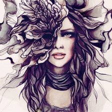 Схема вышивки «Девушка»