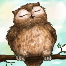 Схема вышивки «Сова-сплюшка»