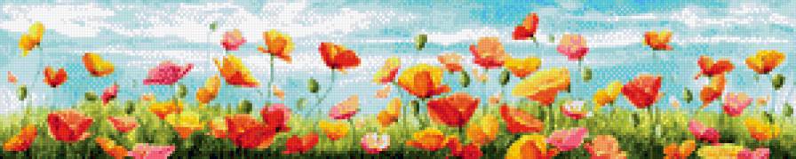 панно маки (+ подушка) - цветок, арт, мак, живопись, панно - предпросмотр