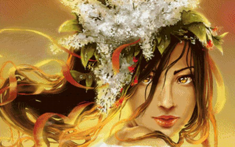 девушка весна - цветы, портрет, арт, женщина, девушка, весна - предпросмотр