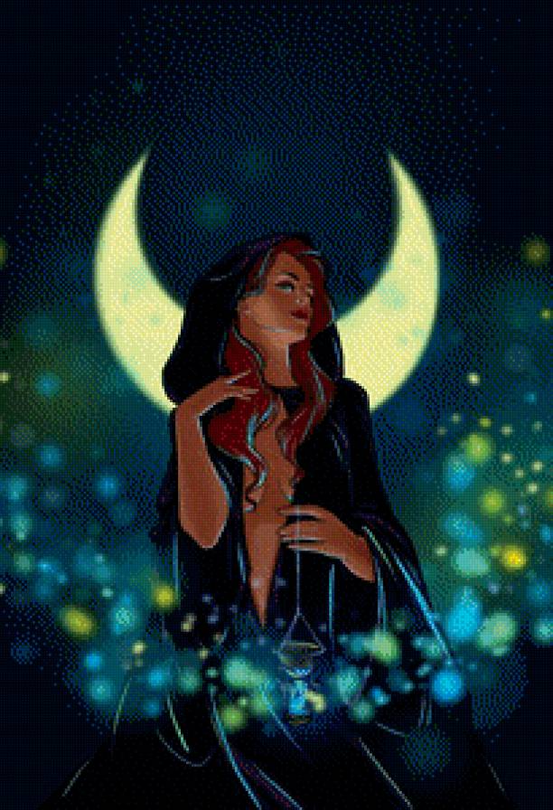 Время луны - магия, луна, девушка - предпросмотр