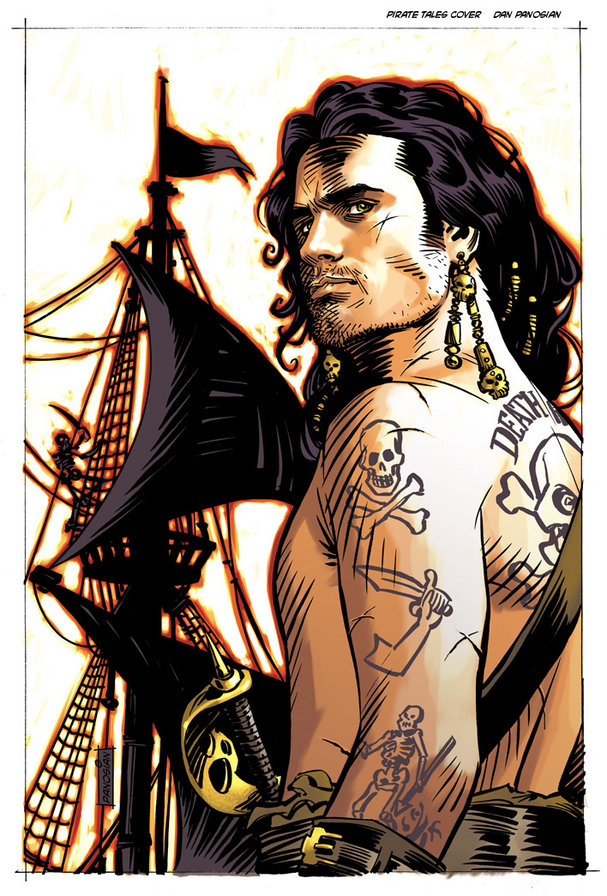 Пират - парусник, море, парень, мужчина - оригинал