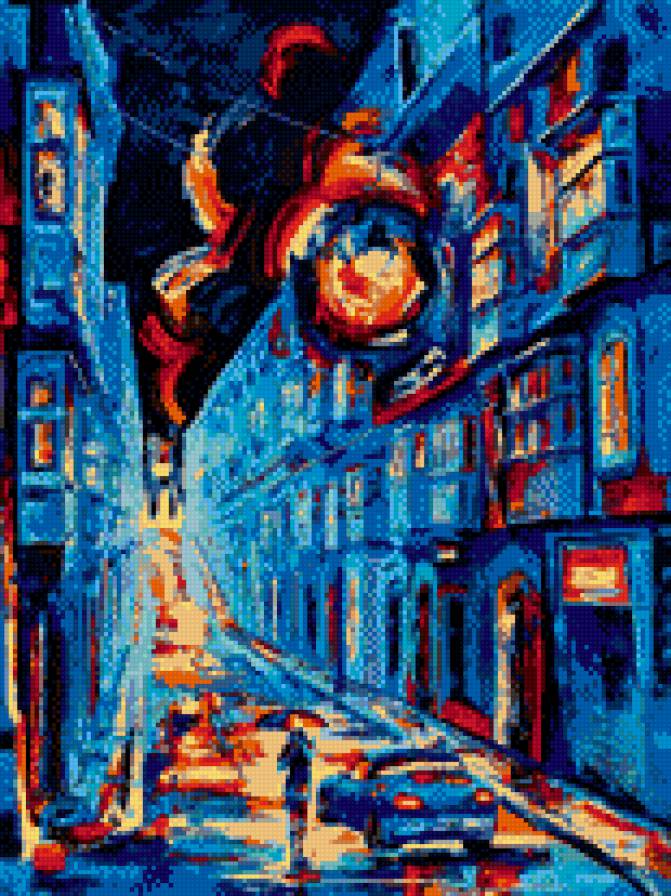 городская аллея - парк, аллея, картины художников - предпросмотр