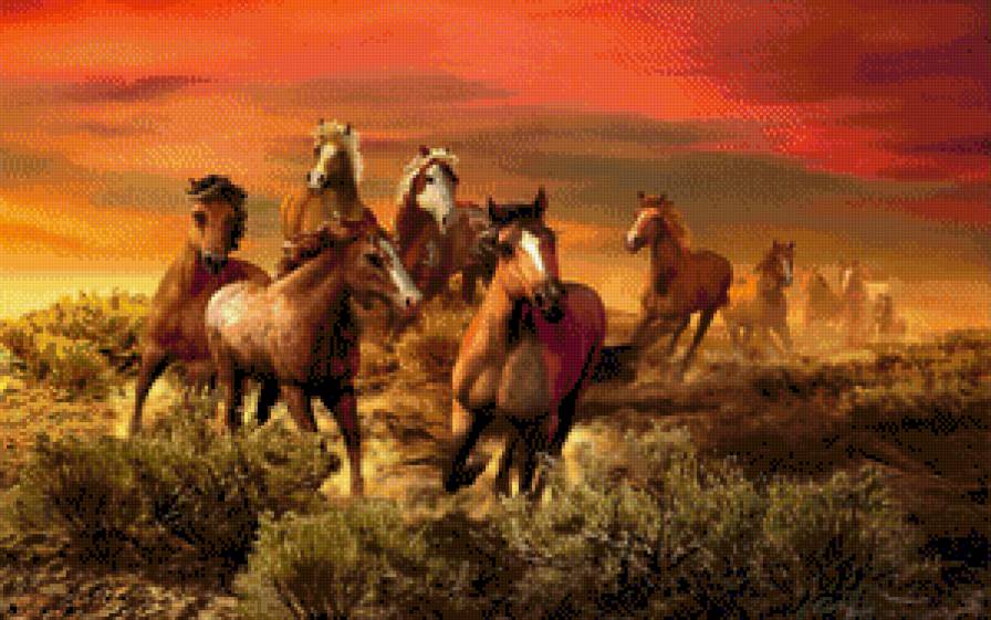 лошади - картина лошади - предпросмотр