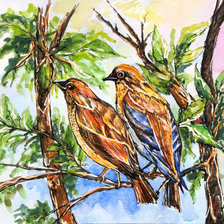 Схема вышивки «птички»