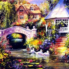 Схема вышивки «райский дом»