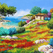 Схема вышивки «красочный морской пейзаж»