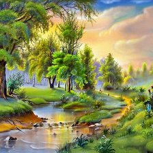 Схема вышивки «сказочный лес»