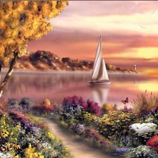 Схема вышивки «парусник»